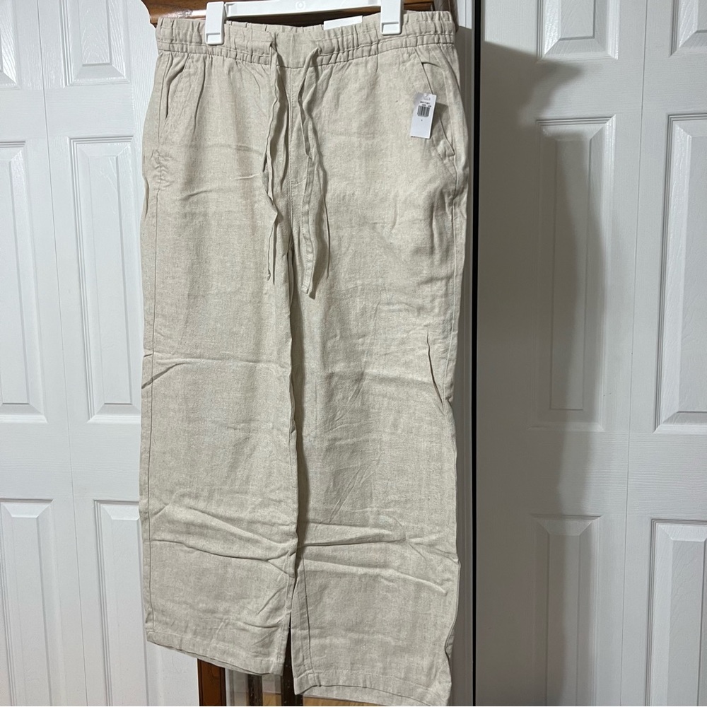 Old Navy NWT wide leg linen pants tan